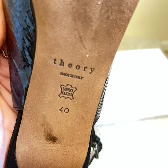 Theory Black Suede and Patent Leather Heels - Picture 6 of 6